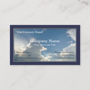 Blue Sky Clouds Business Card by BusinessCardsCards at Zazzle