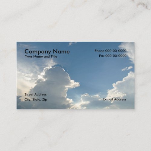Blue Sky Clouds Business Card