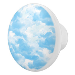Blue Sky Clouds Ceramic Knob