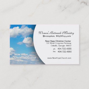 Blue Sky & Clouds Christian Minister/pastor Business Card by StylishBusinessCards at Zazzle