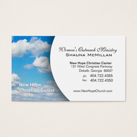 Blue Sky & Clouds Christian Minister Pastor Business Card