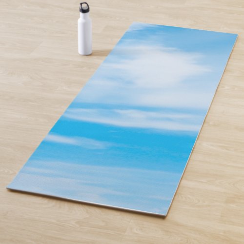 Blue Sky Clouds Creative Design Fitness Template Yoga Mat