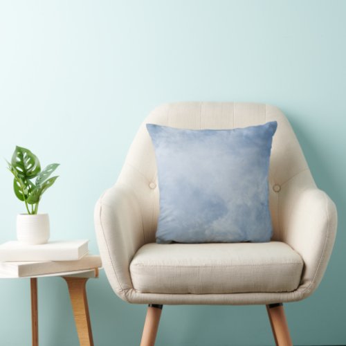 Blue Sky Clouds Cute Celestial  Throw Pillow