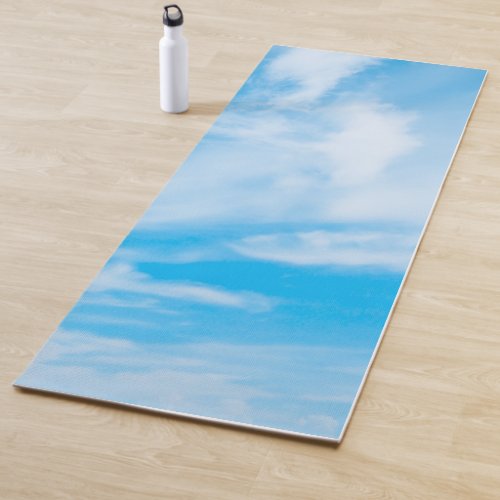 Blue Sky Clouds Design Fitness Modern Template Yoga Mat