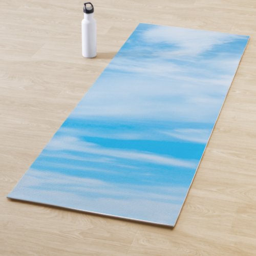 Blue Sky Clouds Design Template Elegant Fitness Yoga Mat