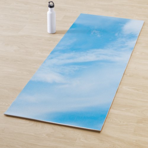 Blue Sky Clouds Elegant Design Template Fitness Yoga Mat
