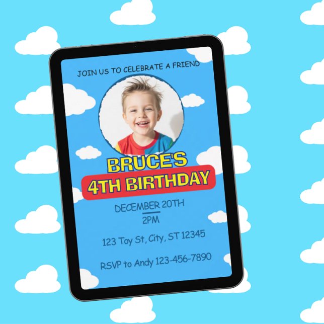 Blue Sky & Clouds Friend Birthday Invitation (Creator Uploaded)