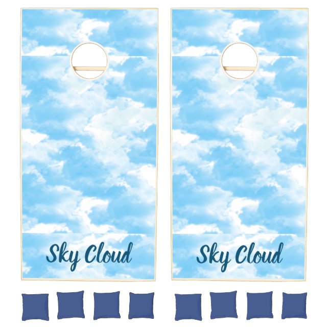 Blue Sky Clouds Personalized Cornhole Set (Set)