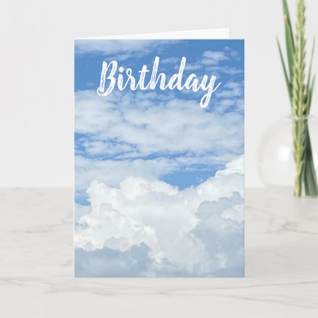 BLUE SKY CLOUDS PHOTO BIRTHDAY CARD (Front)