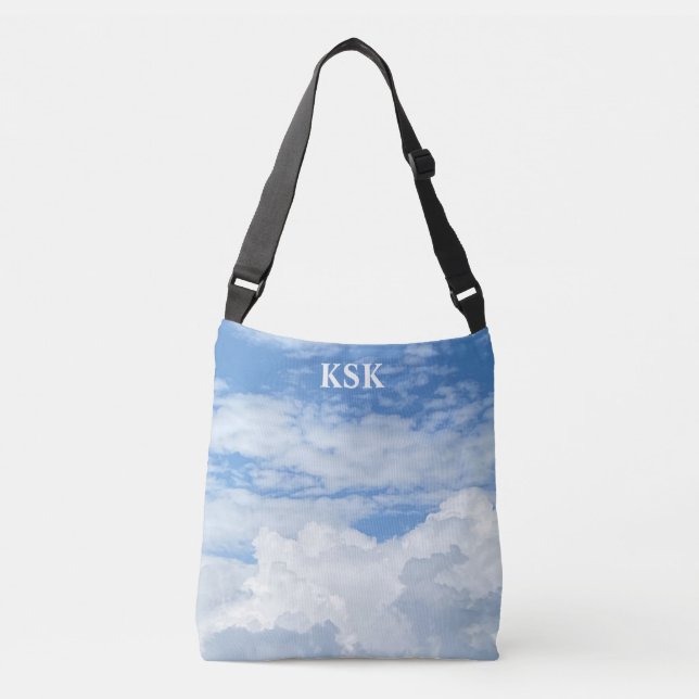 BLUE SKY CLOUDS PHOTO CROSSBODY BAG (Front)