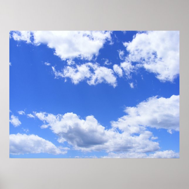 Blue sky clouds poster (Front)