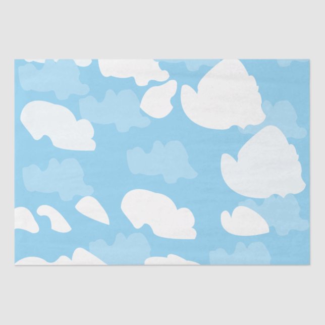 Blue Sky Clouds Tissue Paper (Front)