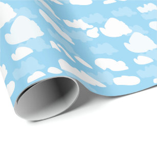 Blue Sky Clouds Wrapping Paper