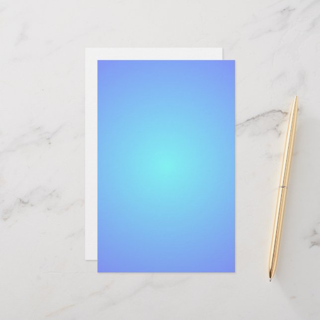 Blue Sky Colors Gradient Aqua Blues  Stationery (Front/Back In Situ)