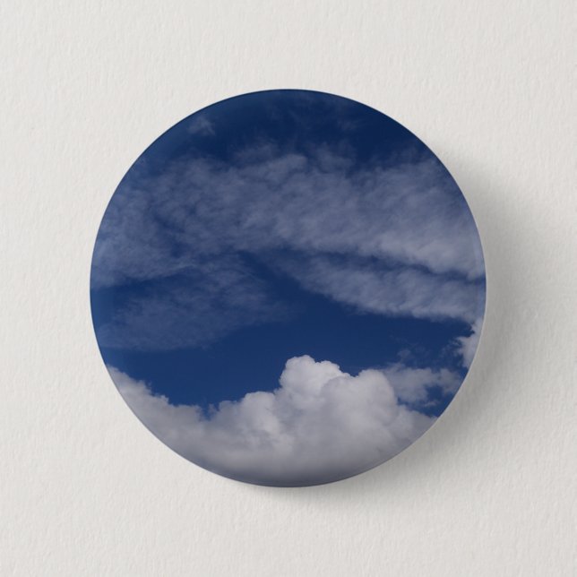 blue sky cool clouds button (Front)