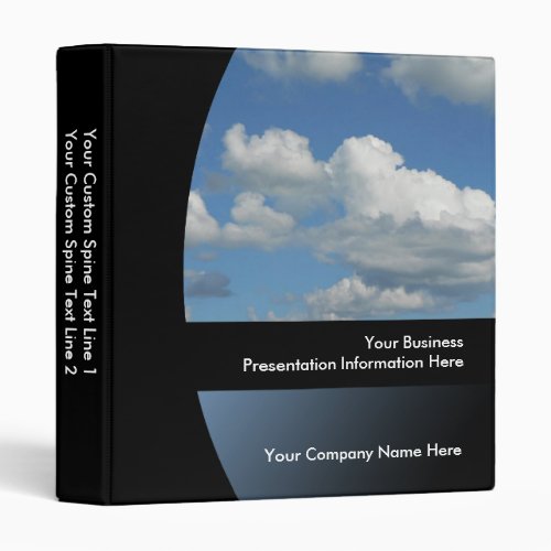 Blue Sky Custom Business Presentation Binder