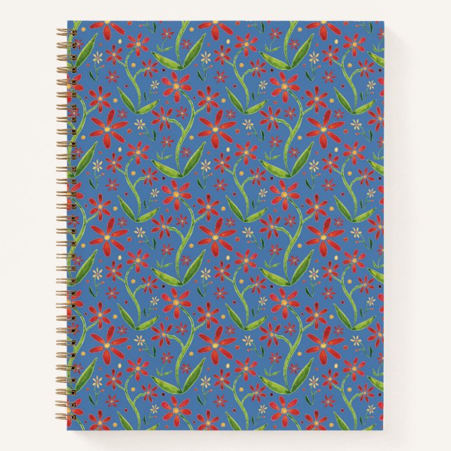 Blue Sky | Dancing Watercolor Daisies Notebook (Front)