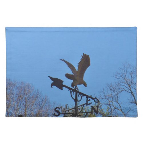 Blue sky Eagle and Arrow Weather vane Cloth Placemat