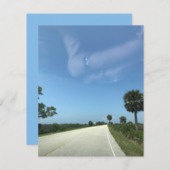 Blue Sky Florida Highway Palms Scrapbook Paper (Front/Back)