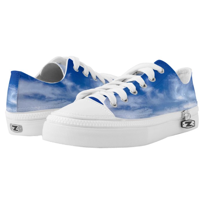 Blue Sky Fluffy Clouds Low-Top Sneakers 