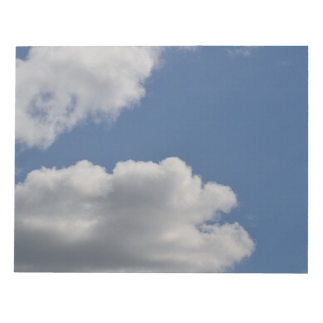Blue Sky Fluffy Clouds Notepad (Front)