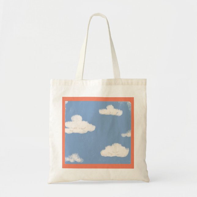 Blue Sky Fluffy Clouds Tote bag (Front)