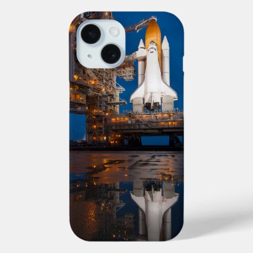 Blue Sky for Space Shuttle Atlantis Launch iPhone 15 Case