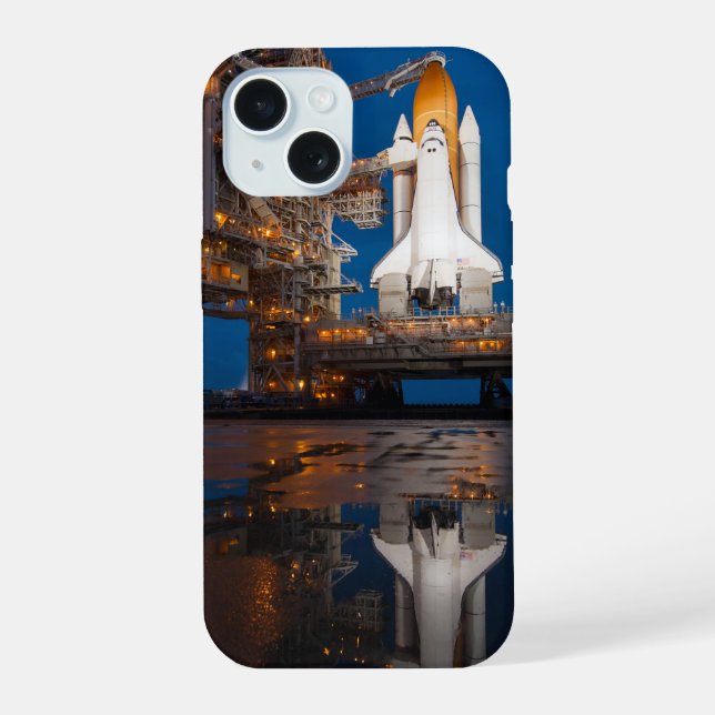 Blue Sky for Space Shuttle Atlantis Launch Iphone Case (Back)