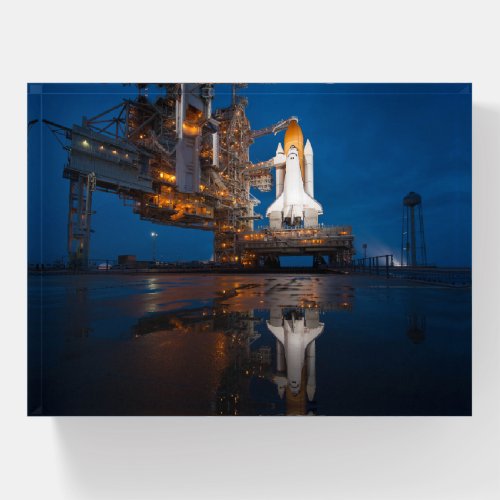 Blue Sky for Space Shuttle Atlantis Launch Paperweight
