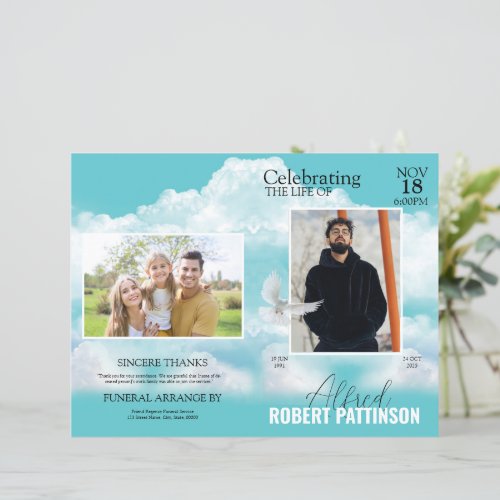 Blue Sky Funeral Program Template