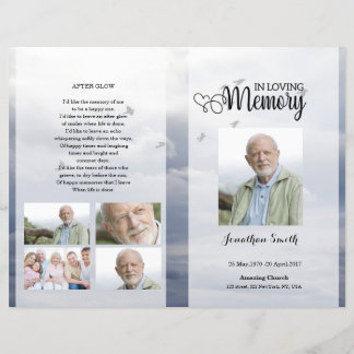 Blue sky Funeral Program template