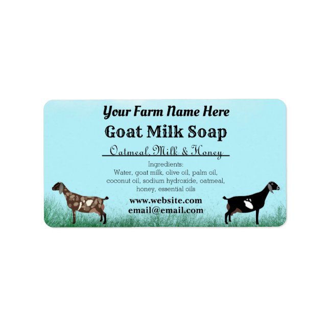 Blue Sky Goat Milk Soap Label - Nubian Dairy Goats (Front)