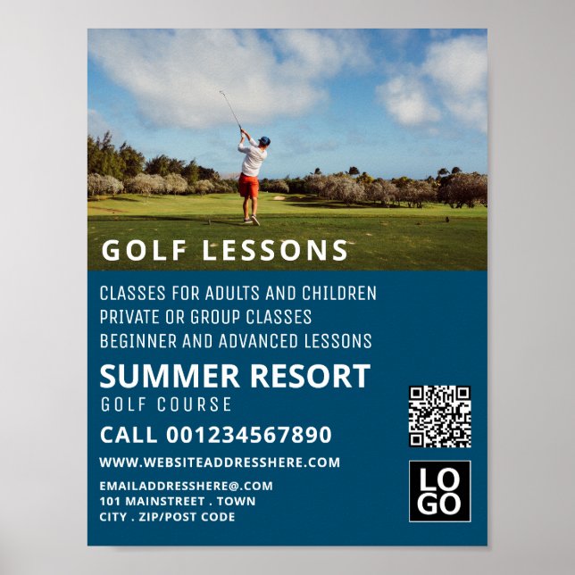 Blue Sky, GoIf Lesson Advertising Poster (Front)