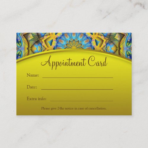 Blue Sky Golden Cornfield Appointment Card _yellow