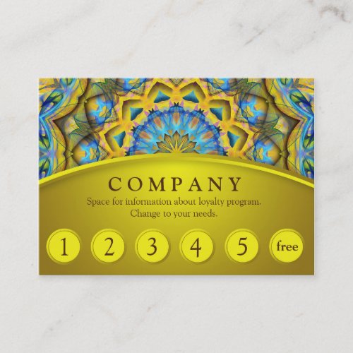 Blue Sky Golden Cornfield Mandala Loyalty Card