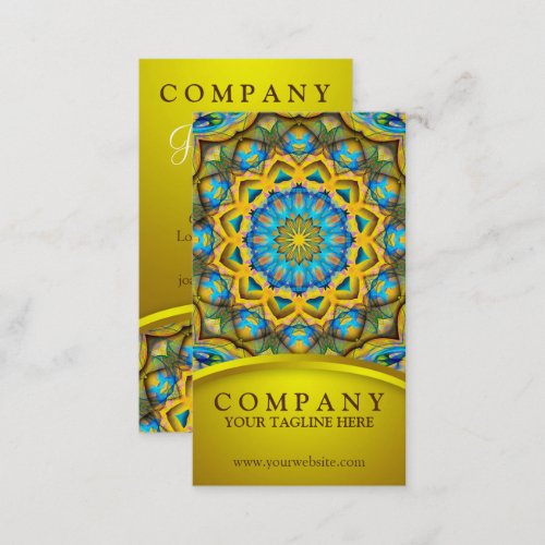 Blue Sky Golden Cornfield mandala _ yellow design Business Card