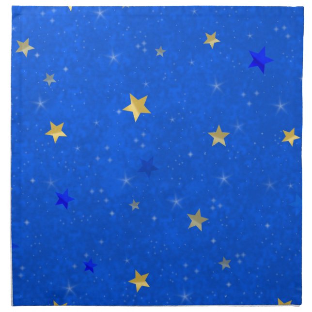 Blue Sky Golden Stars Napkin (Front)