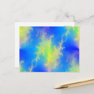 Blue Sky & Golden Yellow Lightning Bolts Postcard