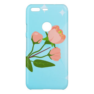 Blue sky gradient with blooming spring branch  uncommon google pixel case
