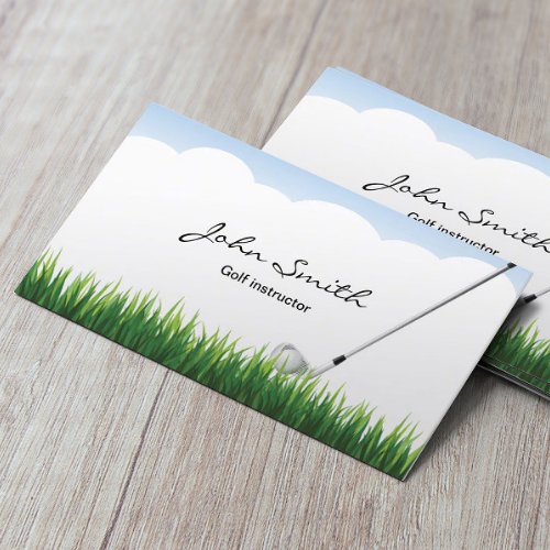 Blue Sky  Grass Golf instructor Business Card