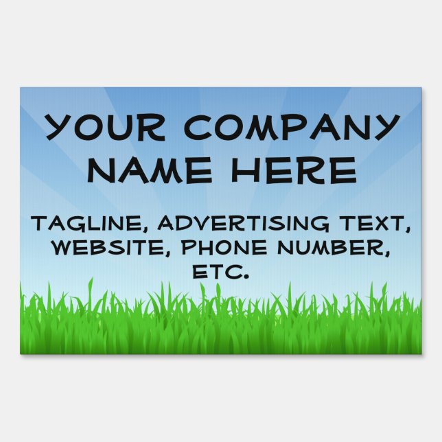 Blue Sky Green Grass Yard Sign (Front)