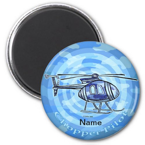 Blue Sky Helicopter custom name magnet 