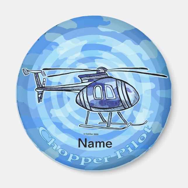 Blue Sky Helicopter  magnet  (Front)