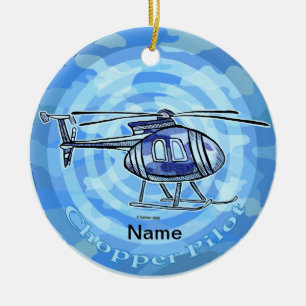 Blue Sky Helicopter   ornament
