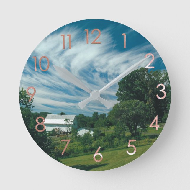 Blue Sky Homestead Wall Clock (Front)