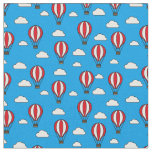 Blue Sky Hot Air Balloon Pattern Fabric