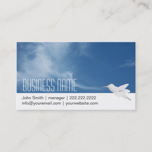 Customizable Blue Sky &amp; Hummingbird Business Card