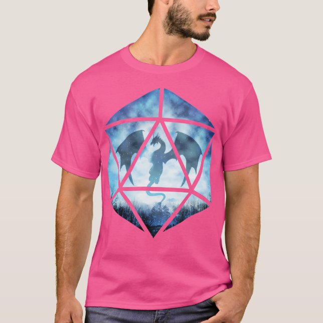 Blue Sky Ice Dragon D20 T-Shirt (Front)