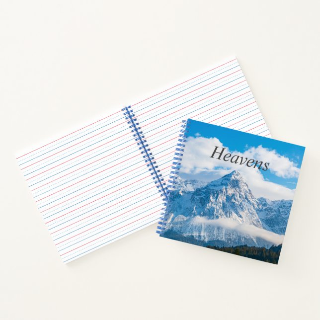 Blue sky Image Heavens Text Custom Spiral Notebook (Inside)