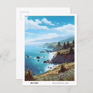 Blue Sky in Big Sur California USA Vintage Travel  Postcard